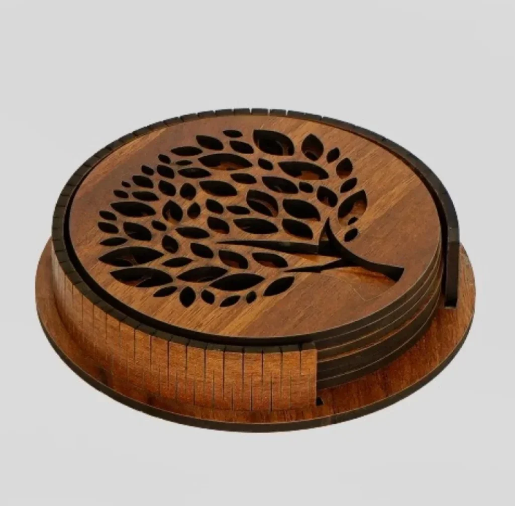 Round Wood Coaster Set Price in India - Buy Round Wood Coaster Set online at Shopsy.in